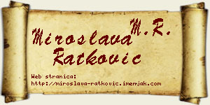 Miroslava Ratković vizit kartica